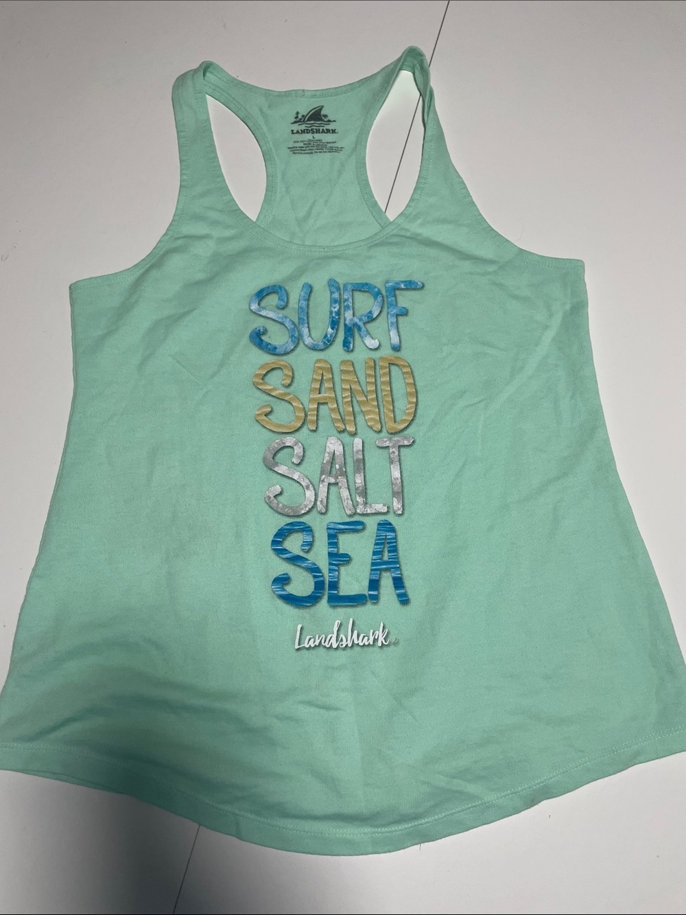 Mint Green Racerback Tank Top - Surf Sand Salt Sea